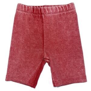 Made By Molly Girls Red Vintage Wash Ribbed Stretch Shorts Size 5T